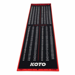 KOTO - Carpet Checkout 285x80cm Dartmatte, Schutz Bodens und Dartpfeile, Mit Score-Indikation + Oche Rot 237x60cm Angebot bei HelloDeals