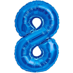 Luftballon 8. Geburtstag Zahl 8 Blau XXL Riesen Folienballon 100cm Geburtstagsdeko Jungen Ballon Zahl Deko zum Geburtstag. Fliegt mit Helium. Angebot bei HelloDeals