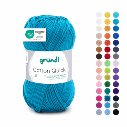 Gründl Wolle Cotton Quick uni Garn zum Stricken & Häkeln aus 100% Baumwolle, 1 Knäuel 50 g / 125 m, Häkelgarn/Strickgarn, Petrol Angebot bei HelloDeals
