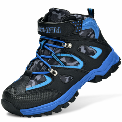 ASHION Winterschuhe Jungen Schneestiefel Kinder Mid Gefütterte Winterstiefel Wanderschuhe Trekking Baumwollschuhe 37 EU F Blau Schwarz Angebot bei HelloDeals