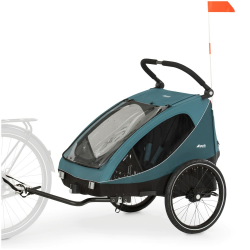Hauck 2in1 Bike Trailer for Kids Dryk Duo Dryk Duo Petrol Angebot bei HelloDeals
