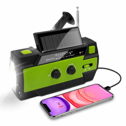 Nigecue Solar Radio, Tragbar Kurbelradio Dynamo Radio mit AM/FM, Eingebaute 4000mAh Wiederaufladbare Batterie, 4 Modi LED Taschenlampe, LED Leselampe mit Bewegungssensor, SOS-Alarm für Notfall Ourdoor Grün Angebot bei HelloDeals