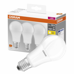 Osram LED Base Classic A Lampe, in Kolbenform mit E27-Sockel, nicht dimmbar, Ersetzt 100 Watt, Matt, Warmweiß - 2700 Kelvin, 3 Stück (1er Pack) 100W 3 Pack 2700k Warmweiß Angebot bei HelloDeals