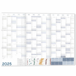 XXL Wandkalender 2025 Jahresplaner DIN A1+ 89x63 cm Wandplaner 2025 GEFALZT, Querformat Poster gefaltet Jahreskalender 25, Plakatkalender 16 Mon.: Nov 23 - Feb 25 Angebot bei HelloDeals