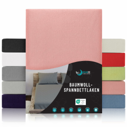 Dreamzie - Spannbettlaken 80x160cm - Baumwolle Oeko Tex Zertifiziert - Rosa - 100% Jersey Spannbetttuch 80x160 80 x 160 cm Rosa Angebot bei HelloDeals