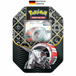 Pokémon-Sammelkartenspiel: Tin-Box Karmesin & Purpur – Paldeas Schicksale – Eisenrad-ex (1 holografische Promokarte & 4 Boosterpacks) Angebot bei HelloDeals