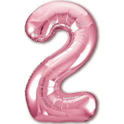 Luftballon 2. Geburtstag Zahl 2 Rosa XXL Riesen Folienballon 100cm Geburtstagsdeko Mädchen Ballon Zahl Deko zum Geburtstag. Fliegt mit Helium. Angebot bei HelloDeals