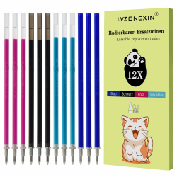 LVZONGXIN Ersatzminen, Kompatibel Mit Legami, Spitze 0,7mm,Höhe 13 cm, Radierbare Tintenrolle (BUNT, 12) 12 BUNT Angebot bei HelloDeals