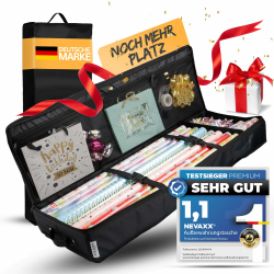 neVaxx® -Aufbewahrungstasche für Geschenkpapier-wasserdichtes 600D Oxford Gewebe-Geschenkpapier aufbewahrung-Geschenkpapierrollen Organizer mit Netzfächern 90x30x12cm Schwarz Netz Tasche Angebot bei HelloDeals