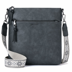 Roulens Mittel Damen Umhängetaschen, Leicht Damen Schultertasche aus Veganes Leder, Crossbody Bags für Frauen mit Verstellbar Abnehmbar Breiter Gurt A-klassisches Grau Angebot bei HelloDeals