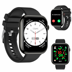 Smartwatch für Herren/Damen mit Telefonfunktion - 1,85" Bildschirm Fitnessuhr, Herzfrequenz, SpO2, Schlafmonitor, Schrittzähler, IP68 Wasserdicht Uhr, 113+ Sportmodi Sportuhr für Android iOS Schwarz Quadratisch Angebot bei HelloDeals