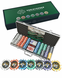 Bullets Playing Cards, Designer Pokerkoffer 'Christopher' Deluxe Pokerset mit 500 Pokerchips aus recyceltem Polystyrol 500 Chips Angebot bei HelloDeals