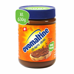 Ovomaltine Crunchy Cream XL Brotaufstrich - einzigartig knusprige Schoko-Creme ohne Palmöl - süßer Aufstrich mit knusprigen Ovomaltine Stückchen - hergestellt in der Schweiz (1 x 630g PET) 630g (1er Pack XL) PET Angebot bei HelloDeals