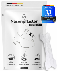 Ellicit® Nasenpflaster Transparent, 30er Pack Premium Nasenstrips, gegen Schnarchen, Extra Halt für bessere Schlafqualität, besser Atmen bei verstopfter Nase, Nasal Strips [für jede Nase] Angebot bei HelloDeals