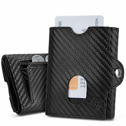 BOSTANTEN Geldbörse Herren, Slim Wallet mit Münzfach für Herren & Damen, RFID-Schutz Kartenetui Kreditkartenetui, Klein Portemonnaie Mini Smart Wallets for Men,Schwarz 01-schwarz Angebot bei HelloDeals
