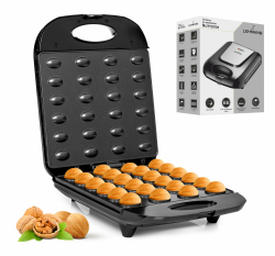 Lehmann Elektrischer Nussbäcker mit Antihaftbeschichtung | 1700 Watt | Nussmaker für 24 Nusshälften | Backautomat für Nüsse | Nuss Waffeleisen für Nusswaffeln Angebot bei HelloDeals