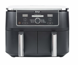 Ninja Foodi MAX Dual Zone Digitale Heißluftfritteuse, 9,5L Airfryer, 2 Fächer, Antihaftbeschichtung, spülmaschinenfeste Körbe, 6-in-1, 8 Portionen, Schwarz AF400EU 9.5L Doppelschublade Schwarz Angebot bei HelloDeals