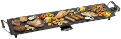 Bestron elektrischer Tischgrill, XXL Plancha-/Teppanyaki-Grillplatte mit Antihaftbeschichtung, Grillspaß für bis zu 8 Personen, extra lange Grillfläche, 1.800 Watt, Farbe; Schwarz, 90,5 x 23,7 cm Angebot bei HelloDeals