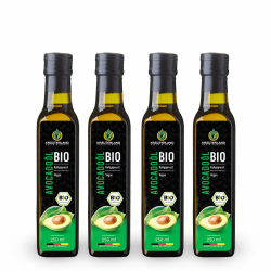 Kräuterland Bio Avocadoöl 1L- rein, kaltgepresst, nativ, vegan - 4er Pack Avocado Öl (4x250ml) zum Kochen, Braten, Grillen & Verfeinern - Speiseöl in Premium Qualität 250 ml (4er Pack) Angebot bei HelloDeals