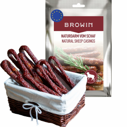 BROWIN® Naturdarm für Wurst | Premium Naturdarm für hausgemachte Würstchen, Wacholderwurst, Weißwurst, Bratwurst (Kaliber 18-20, 15 Meter, Naturdärme vom Lamm) Kaliber 18-20, 15 Meter Lammdarm Angebot bei HelloDeals