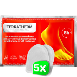 TerraTherm Fußwärmer Pads - 5, 10 oder 30 Paar - Zehenwärmer selbstklebend für 8h warme Füße, Wärmepads Füße- extra dünn und angenehm weich 5 Paar Angebot bei HelloDeals