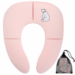 Faltbarer Toilettensitz Kinder Toilettensitz, Reise Klappbar WC Sitz Kinder, Toilettensitz Kinder für Unterwegs, Toilettentrainer Sitzverkleinerer Toilette für Kleinkind/Kinder Töpfchentrainer Pink Angebot bei HelloDeals