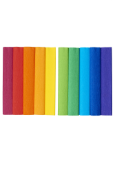 Krepppapier 25x200cm Mix Regenbogenfarben 10er Pack, Regenbogenmix Angebot bei HelloDeals