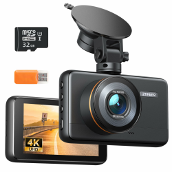 iZEEKER 4K Dashcam Front, 2160P Autokamera mit 32GB Karte, Nachtsicht-Dashcam mit Loop-Aufnahme, G-Sensor Auto Lock, 24h Parkmodus, WDR 400 Angebot bei HelloDeals
