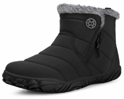 Eagsouni Barfußschuhe Gefüttert Herren Winterschuhe Warm Damen Winterstiefel Schneestiefel Winter 42 EU Schwarz Angebot bei HelloDeals