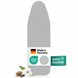 everlar® Premium Bügelbrettbezug 120x40 I Made in Germany I OEKOTEX100 I Bügeltischbezug I Komfortpolster I Bügelbezug für 115-122 x 35-40cm Bügelbrett Bezug I Bügelbrettbezug für Dampfbügelstation M Grey-white Dots Angebot bei HelloDeals