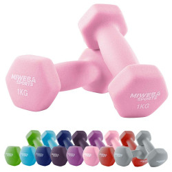 Miweba Sports Neopren Hantelset NKH100 | 𝐏𝐫𝐨𝐟𝐢 Hanteln - 0.5-10.0 Kg - Hexagon Hanteln Set - Kurzhanteln - Kurzhantel Set - Gymnastikhanteln - Hantel Set - Dumbbell Rosa 2X 1.0 kg Angebot bei HelloDeals