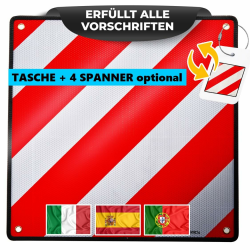 MATADORES Premium 3in1 Warntafel für Italien UND Spanien + Portugal | Aluminium, 50x50cm, reflektierend | Für Fahrradträger/Heckträger, Wohnmobil Angebot bei HelloDeals