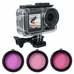 FitStill 164FT/50M Unterwasser-wasserdichtes Tauchgehäuse, kompatibel mit DJI Osmo Action 5 Pro/Action 4/Action 3/ Schutzhülle mit 3er-Pack Filterzubehör für Action 5 Pro/4/3-Kamera Angebot bei HelloDeals