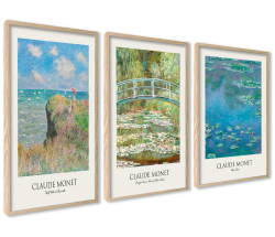 ag.art deco Kunstdruck Poster Set | 3 Stück 50x70cm | Botanische Wasserlilien Paintings Claude Monet Wanddeko | ohne Rahmen 50x70 Ohne Rahmen Claude Monet Set Angebot bei HelloDeals