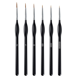 iLamdeetek 6 Stück Feine Detail Pinsel Set,Perfekter Detail Pinsel,Miniatur Pinsel Zeichenpinsel Pinselset,für Nagelkunst, Acryl, Aquarell,Ölgemälde,Modellbau und Strichmalerei Schwarz Angebot bei HelloDeals