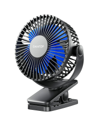 Gaiatop Tragbarer Ventilator zum Anklippen, batteriebetrieben, kleiner leistungsstarker USB-Schreibtischventilator, 3 Geschwindigkeiten, wiederaufladbare Mini-Tischventilator, Schwarz, Blau, (CF40) Schwarz / Blau Angebot bei HelloDeals
