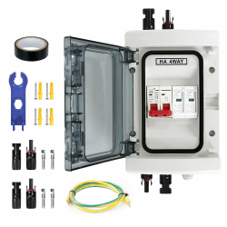 Überspannungsschutz PV, DC 40A/1000V Trennschalter, Blitzschutz Leitungsschutzschalter(1in 1 out), Solar PV Anschlusskasten IP65 Wasserdicht Angebot bei HelloDeals