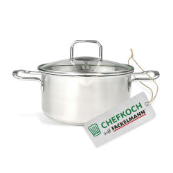 FACKELMANN Chefkoch Topf Ø14 cm München aus Edelstahl – Hochwertiger Kochtopf Ausschüttfunktion – Für alle Herdarten geeignet (auch Induktion) – Fleischtopf ca. 1 Liter Angebot bei HelloDeals