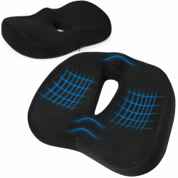 Ainiv Orthopädisches Sitzkissen, Memory Foam Steißbeinkissen, Ergonomisches Sitzkissen, Bürostuhl, Autositzkissen, Rollstuhlsitz, für Steißbein Ischias Hämorrhoiden Rückenschmerzlinderung (Schwarz) Angebot bei HelloDeals