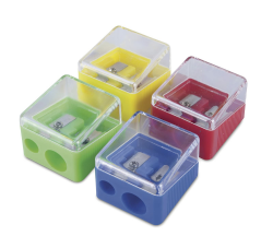 DONAU 7814001-99 Doppel-Anspitzer mit Behälter / 1 Stück/Doppelspitzer/Doppelanspitzer/ 30 x 29 x 42 mm/Mischfarben/Für Kinder Kleinkinder Mädchen Junge Starter Angebot bei HelloDeals