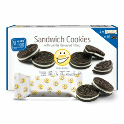 EASIS Kakaokekse Ohne Zuckerzusatz mit Vanillecreme-Füllung, Süßigkeiten für Unterwegs, Lecker Snacks, Knuspriger Doppelkeks ohne zucker, Einzeln Verpackte Kekse 4x4 (16st) Kakao 16 St Angebot bei HelloDeals