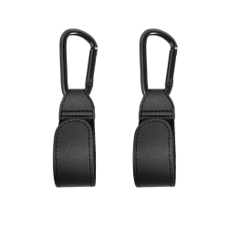 iZhuoKe Kinderwagen Haken[2 Stück],Taschenhalter Kinderwagen Leder Style,Klettverschluss Haken Kinderwagen Haken(Schwarz) Angebot bei HelloDeals