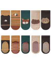 Kyopp 5 Paar Socken Baby Kleinkinder ABS rutschfeste Socken Tiermotive Socken Animals Baumwolle Socken Crew Socks 0-12 Monate Zebra-NEW Angebot bei HelloDeals