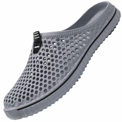 SAGUARO Clogs Hausschuhe Herren Damen Sommer Hohl Latschen Atmungsaktiv Gartenschuhe Badeschuhe Strand Pantoffeln Aqua Slippers Gr.36-45 45 EU Grau Angebot bei HelloDeals