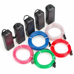 Mixtooltoys Flexibel 5 Stück 9.9FT 3 m Neon Beleuchtung Draht Lichtschlauch Leuchtschnur El Kabel Wire mit 3 Modis Elektrolumineszenz EL Wire Rope für Partybeleuchtung(rot grün blau weiß Rosa) Angebot bei HelloDeals
