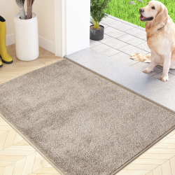 FCSDETAIL Schmutzfangmatte Innen 60 x 90 cm, rutschfeste Maschinenwaschbare Fußmatte, Sauberlaufmatte, Eingangstürmatte mit Wasserabsorbierenden, Fussmatte für Hund, Eingang, Haustür & Flur 60 x 90 cm (Rechteckig) Beige Angebot bei HelloDeals