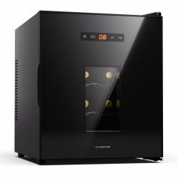 Klarstein Freistehender Weinkühlschrank, 1 Zonen Getränkekühlschrank Klein, Kleiner Weinschrank, Wein-Kühlschrank mit Glastür, Leiser Flaschenkühlschrank für Wein & Bier, 5-22°C, 16 Flaschen Standard 16 Flaschen Angebot bei HelloDeals