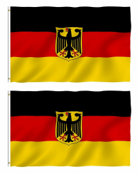 HSIXHAF 2 Stück Deutschland Fahne mit adler 90 x 150 cm - Deutsche Flagge Polyester leuchtenden Farben mit Messing-Ösen Germany Flag Angebot bei HelloDeals