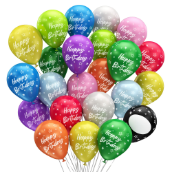 BIO Luftballons Geburtstag •15 Stück• Bunt • MADE IN EU • Premium Bio Ballons • 100% Naturlatex • Ø34 cm • Klimaneutral • Happy Birthday Luftballon • Ballons Geburtstag • Happy Birthday Ballon Angebot bei HelloDeals