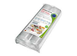ROMMELSBACHER VRS 3060 Profi Folienrollen 30 x 600cm, 2 Rollen, BPA-frei, extrem stark & reißfest 210μm, eingeprägte Luftrillen, wiederverwendbar, Sous Vide, Made in Europe, für alle Balkenvakuumierer Angebot bei HelloDeals